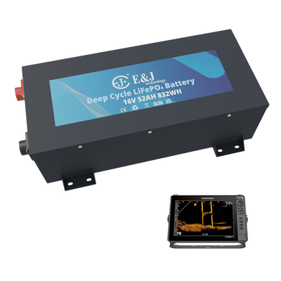 Good price 16V 52Ah IP65 Marine LiFePO4 Battery Pack Smart BMS Bluetooth Aluminium Case online
