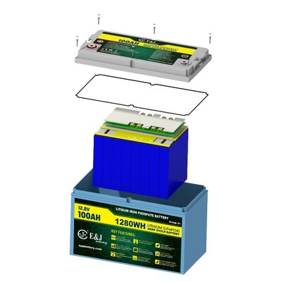 Good price High Capacity BT LiFePO4 Lithium Ion Battery Pack 12V 100Ah 4S Unlimited Parallel Support online