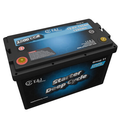 Good price BCI Group 31 12V 100Ah 1500CCA Lithium Ion Battery Pack Lifepo4 High Capacity For Car Audio Systems online