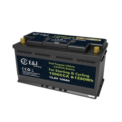 Качество 1500 CCA 12V 100Ah Bluetooth LiFePO4 Starter Battery For Auto Campervan Marine фабрика