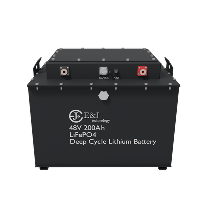 Qualidade Heavy Duty Industrial LiFePO4 Lithium Battery 48V 200Ah Relay Switch CANBUS Interface Bluetooth App fábrica