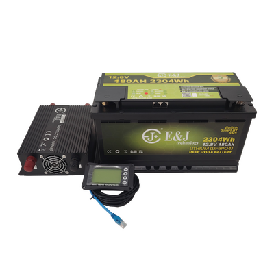 Good price 12V 180Ah LiFePO4 RV Lithium Battery System 60A DCDC MPPT 2 In 1 Charger Precision Monitor online