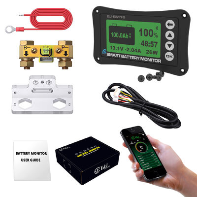 Good price Lithium Lead Acid Battery Pack Monitor Shunt 500A With For APP History Record Audible Alarm RS485 8-80V online
