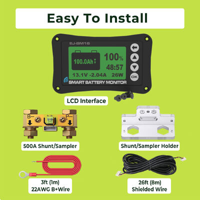 Good price Smart Shunt High Precision Current Battery Monitor 8-80V LiFePO4 AGM Gel For Battery Pack online