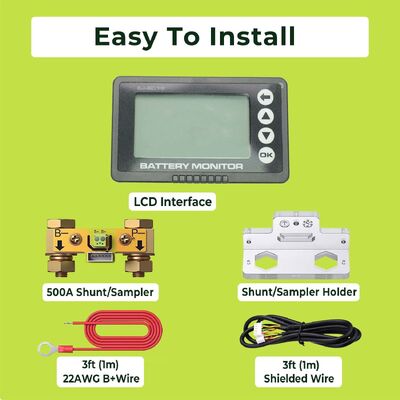 Good price Smart Shunt Lithium Battery Monitor LCD Display For RV Golf Cart Electric Motorcycle online