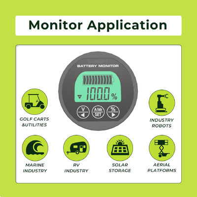 Good price 12V LCD Battery Monitor Pack Universal 12V-72V System Tester Current Measurement online
