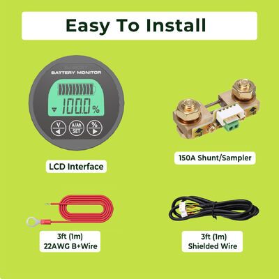 Good price 150A 12V LCD Battery Monitor Current Voltage Meter Deep Cycle Lithium Capacity Tester online